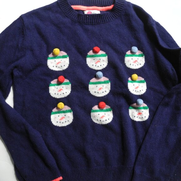 Mini Boden snowman bobble hat crew neck sweater 13 14 womens XS EUC - Picture 1 of 1